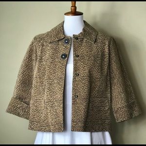 Live a Little Leopard Print Lined bolo Jacket suede
